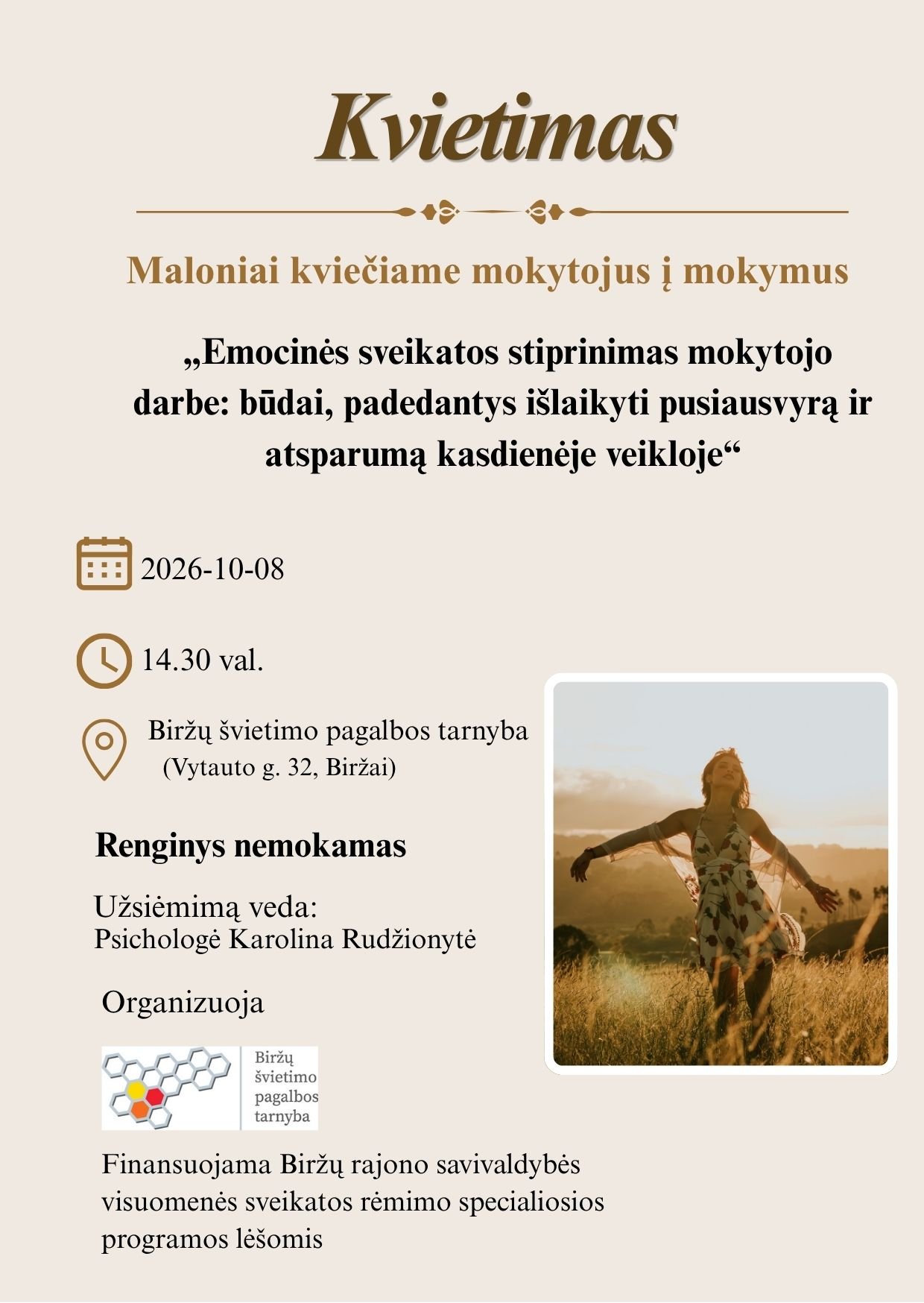 Emocinės sveikatos stiprinimas mokytojo darbe